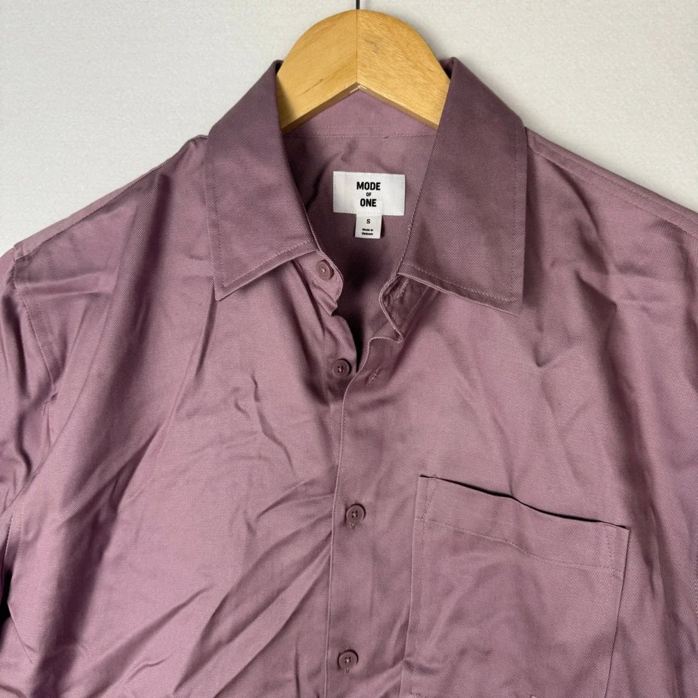 Mode of One Men Relaxed Fit Button Down Shirt Pale Elderberry Purple S 100196074